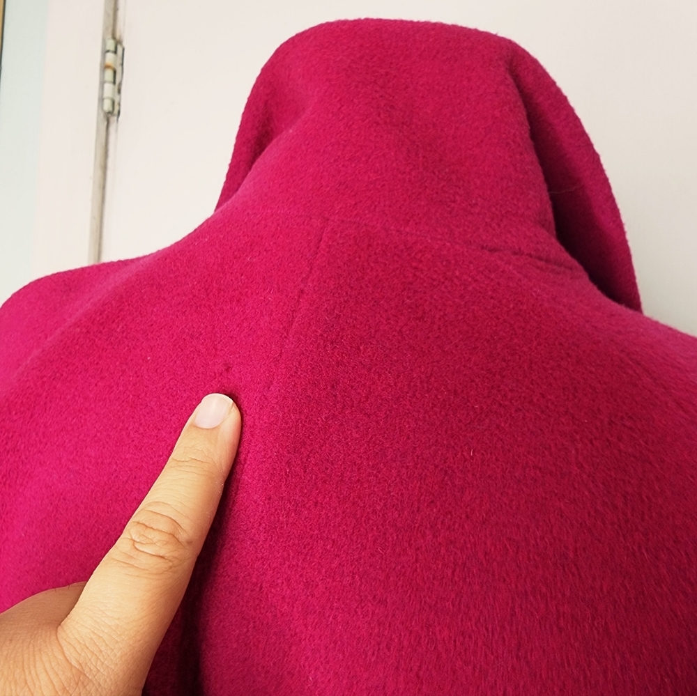 Express VTG Y2K Funnel Neck 3/4 Pea Coat Jacket Cashmere Blend Pink Sz 6 - Picture 3 of 9
